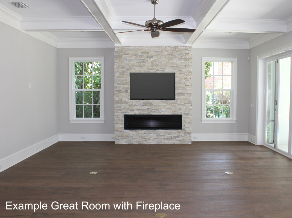 Custom Home Tampa Great Room Fireplace | Bayfair Custom Homes - Luxury