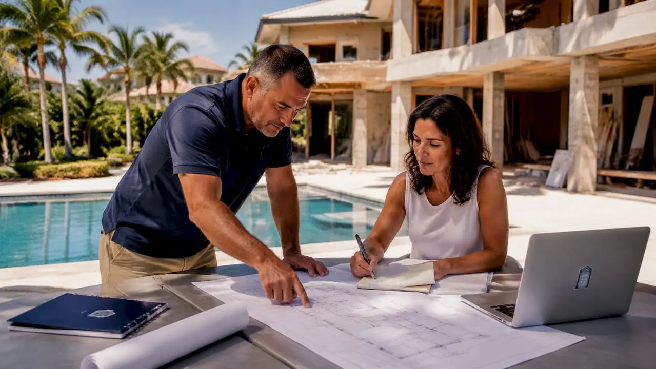 Couple planning smart home wiring
